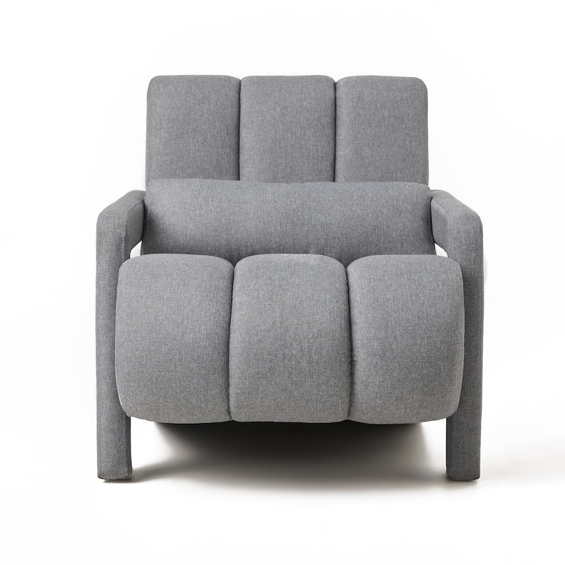 Dark Grey Modern 27.5" Upholstered Accent Chair with Pillow and High-Density Foam for Living Room