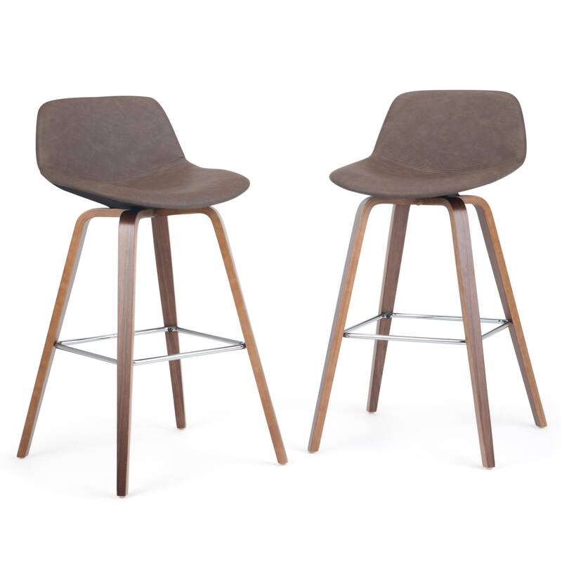 WYNDENHALL Cacey Mid Century Modern Bentwood Counter Height Stool (Set of 2) - 20.7'' x 21.1'' x 36.6