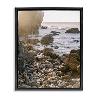 Stupell Rocky Coast Waves Framed Floater Canvas Wall Art Design By ...