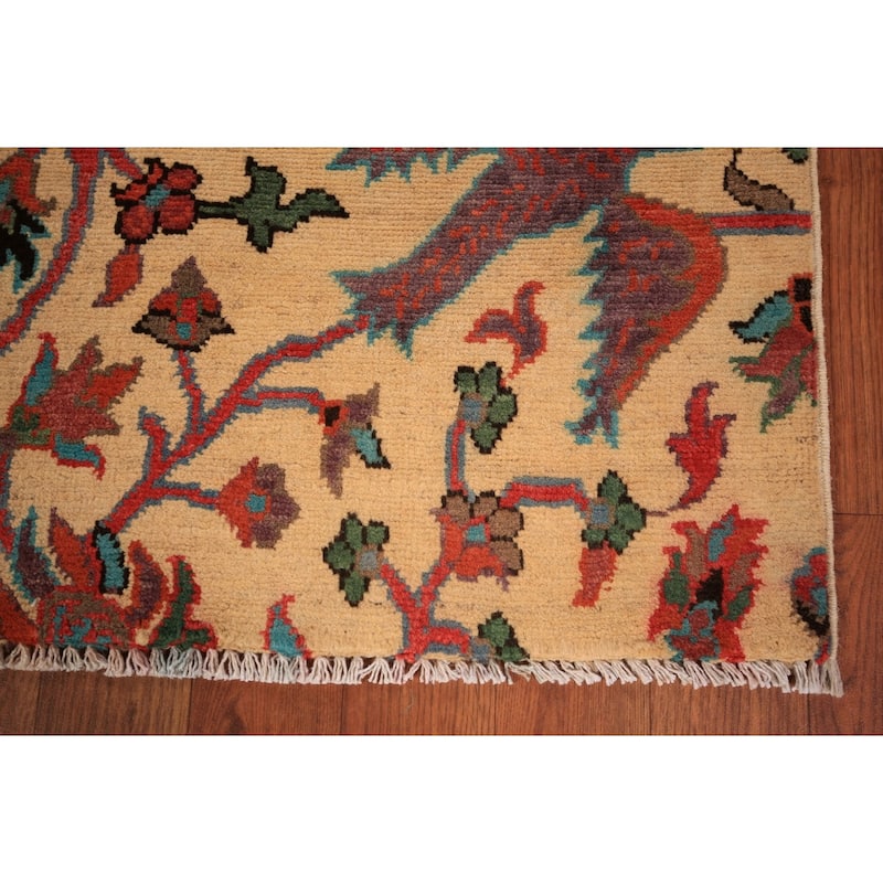 All-Over Animals Design Kazak Oriental Rug Hand-Knotted Wool Carpet - 2'0" x 3'0"
