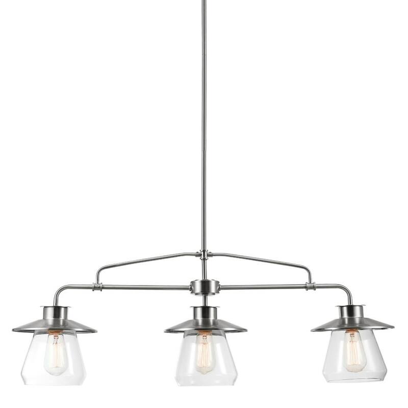 Globe Electric Nate 3 Light 35" Wide Linear Chandelier