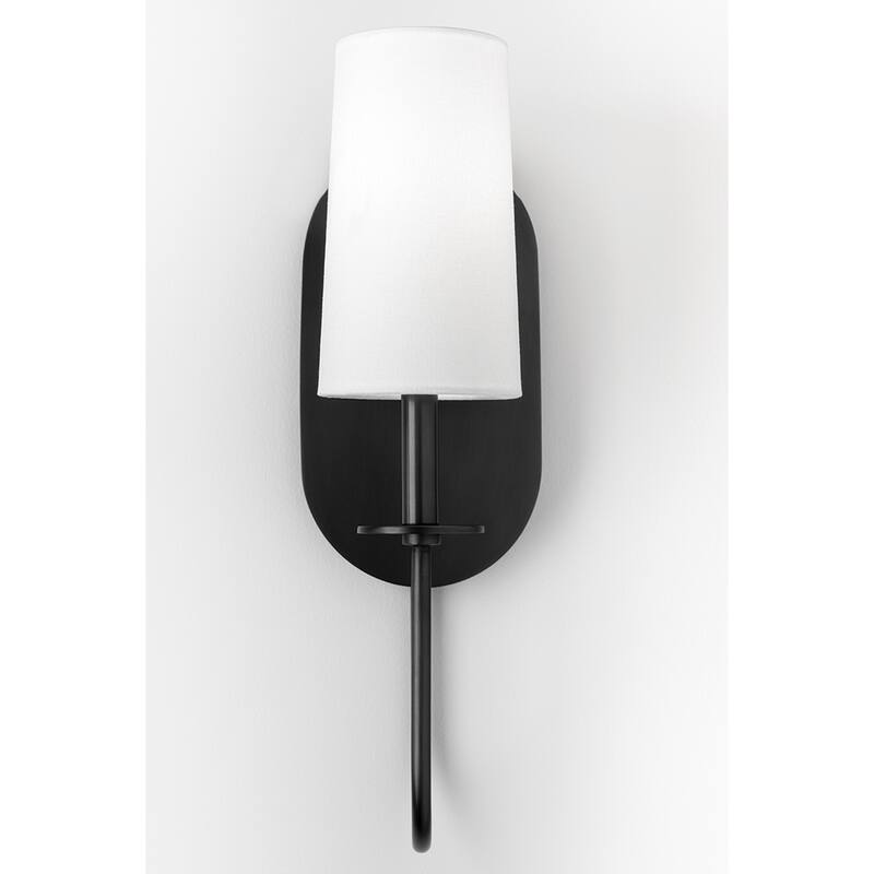 Carson Carrington Vargap White Linen 1-light Wall Sconce