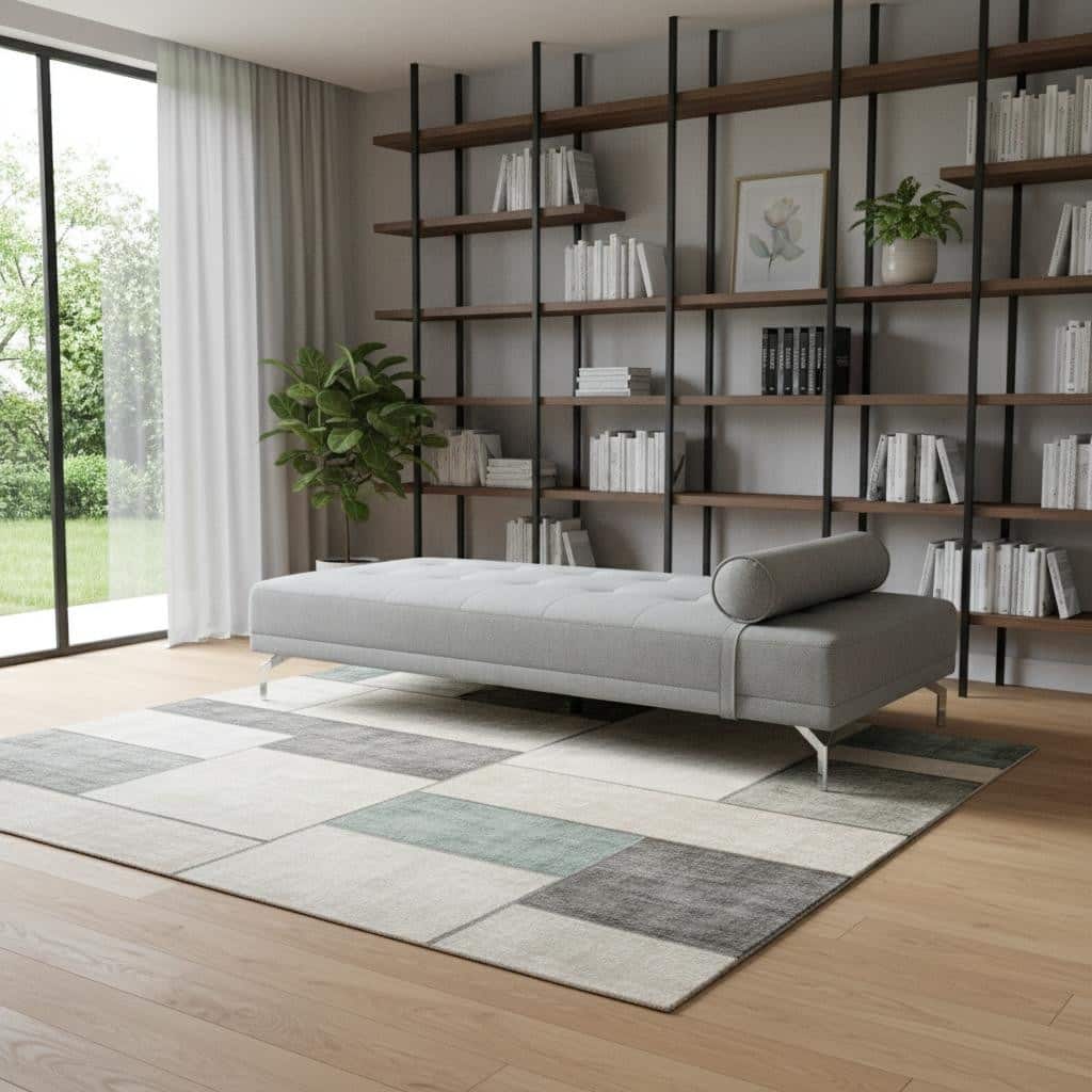 HomeRoots 74" Gray Velvet Convertible Futon Sofa With Toss Pillow - 74