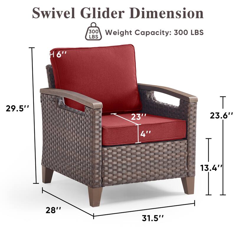 Pocassy Outdoor Club Chair with Cushion Set