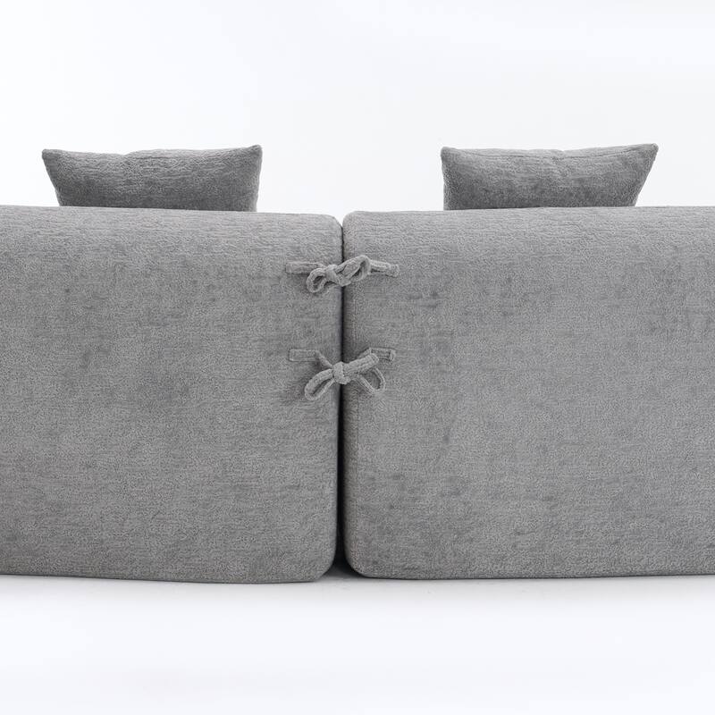 110" Foam Classic 4-Seater Sofa with 4 Pillows for Apartment