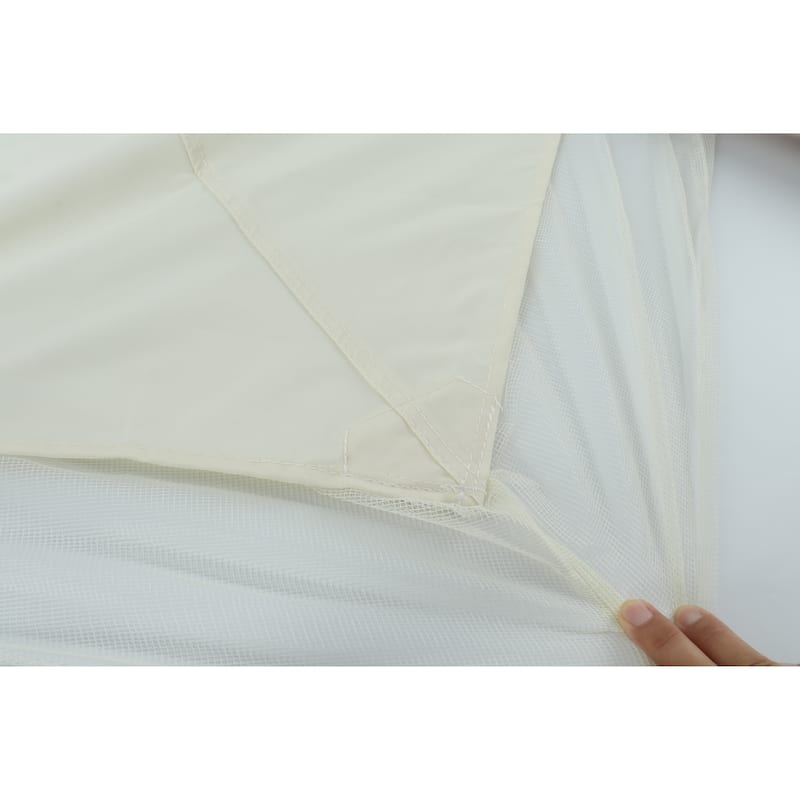 Anmytek 10x10 Ft Double Tiered Gazebo Replacement Canopy Beige 300D Polyester with PA Coating UV Protection Water Resistant Hook