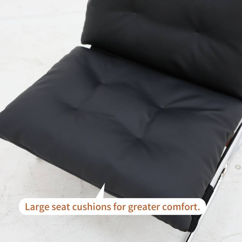 Faux Leather Chair with High Back
