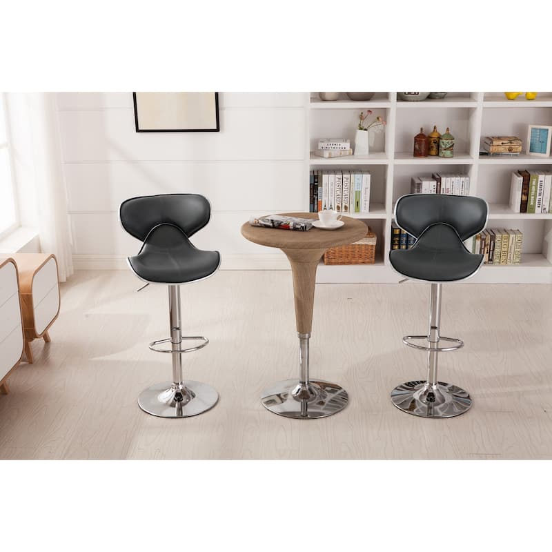 Roundhill Furniture Masaccio Leatherette Airlift Adjustable Swivel Barstool (Set of 2)