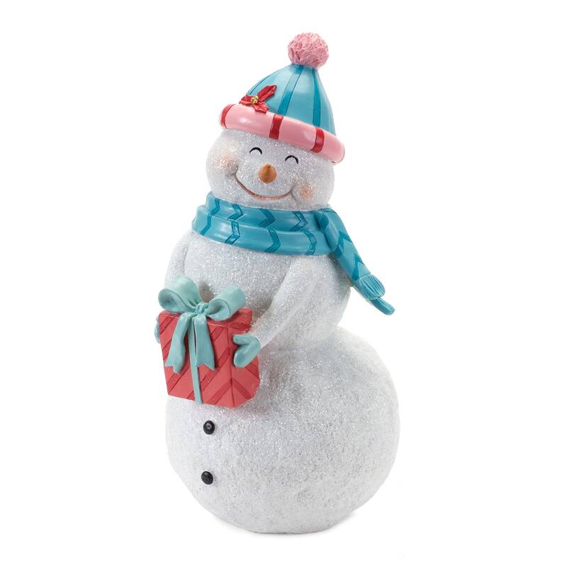 Set of 2 Whimsical Snowman Christmas Tabletop Figurines 14"