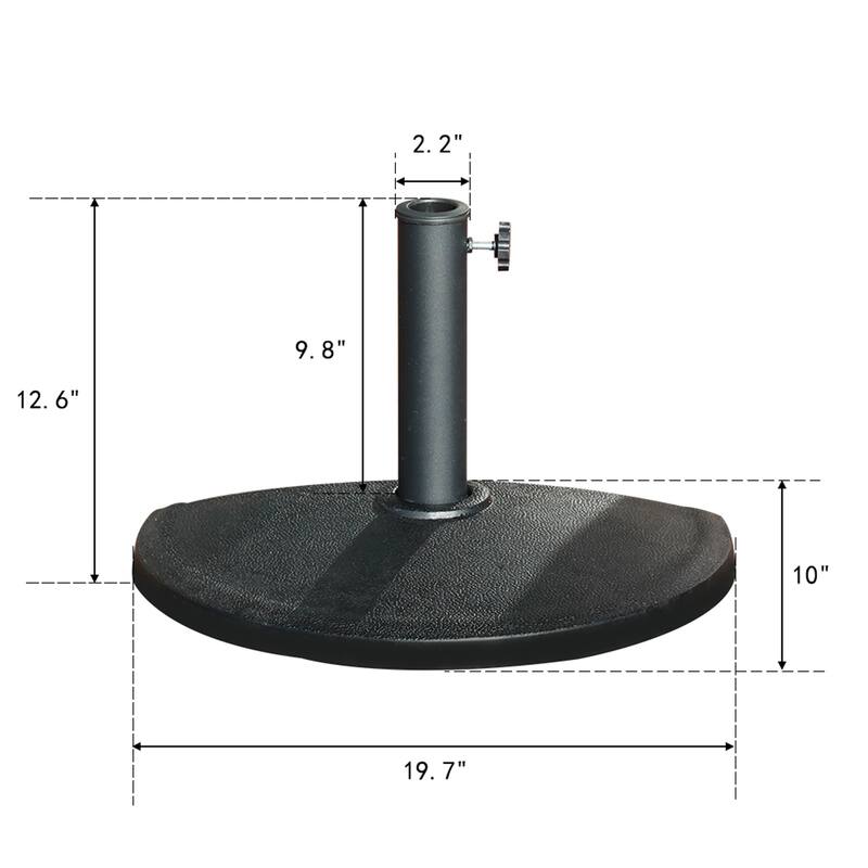 Patio Half Round Umbrella Base Stand Outdoor Half Umbrella Base