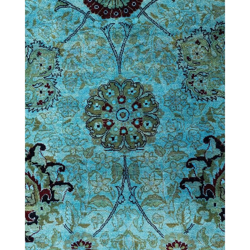 Overdyed, One-of-a-Kind Hand-Knotted Area Rug - Blue - 8' 1" x 15' 4"