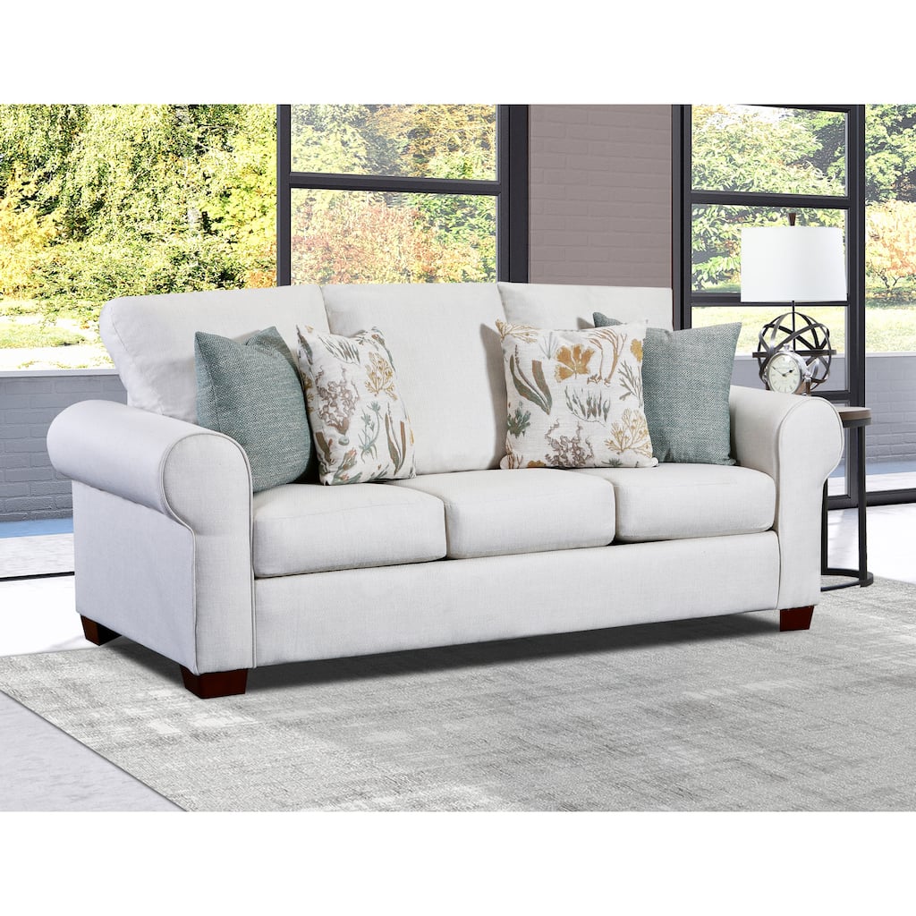 American Furniture Classics Model 8605-41 Beaujardin Sofa Sleeper with Four Throw Pillows