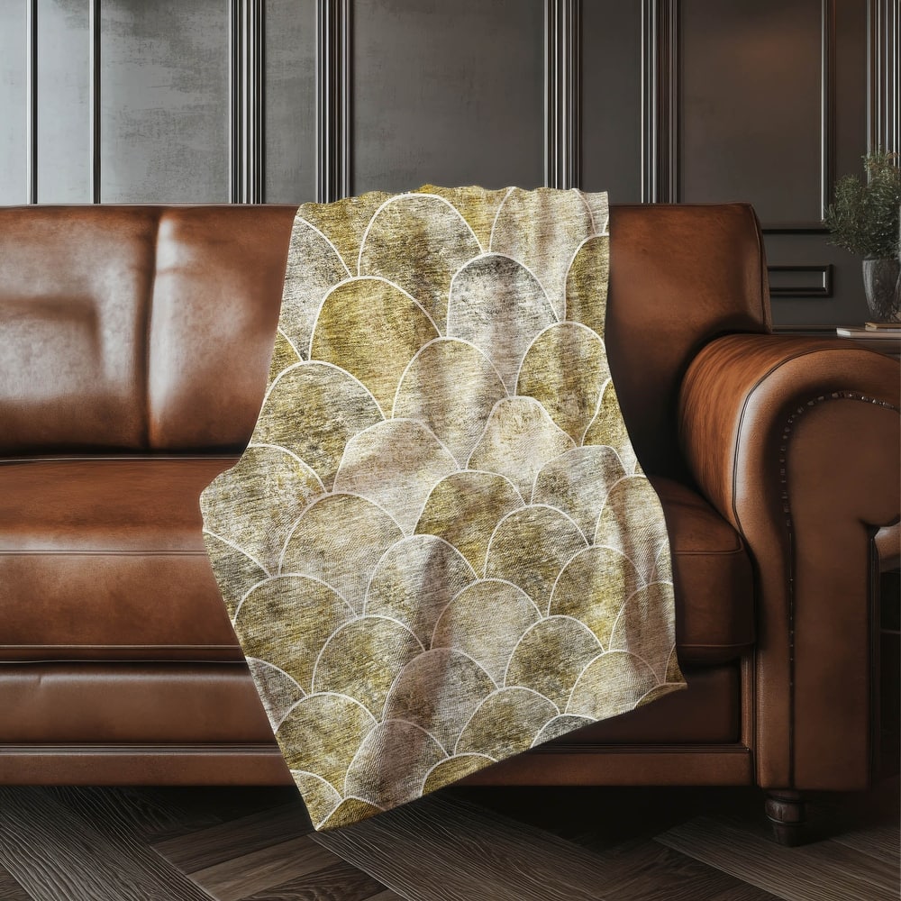 Premium Machine Washable Modern Arches Sherpa Throw Blanket