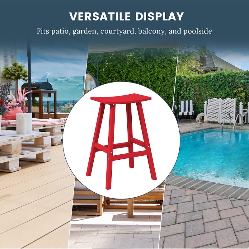 Laguna Hdpe All Weather Outdoor Patio 29" Saddle Seat Bar Stool (Set Of 2)
