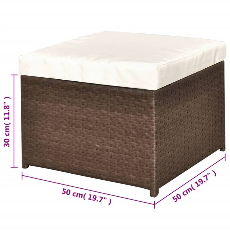 vidaXL Patio Furniture Set 4 Piece Patio Conversation Set with Table Rattan