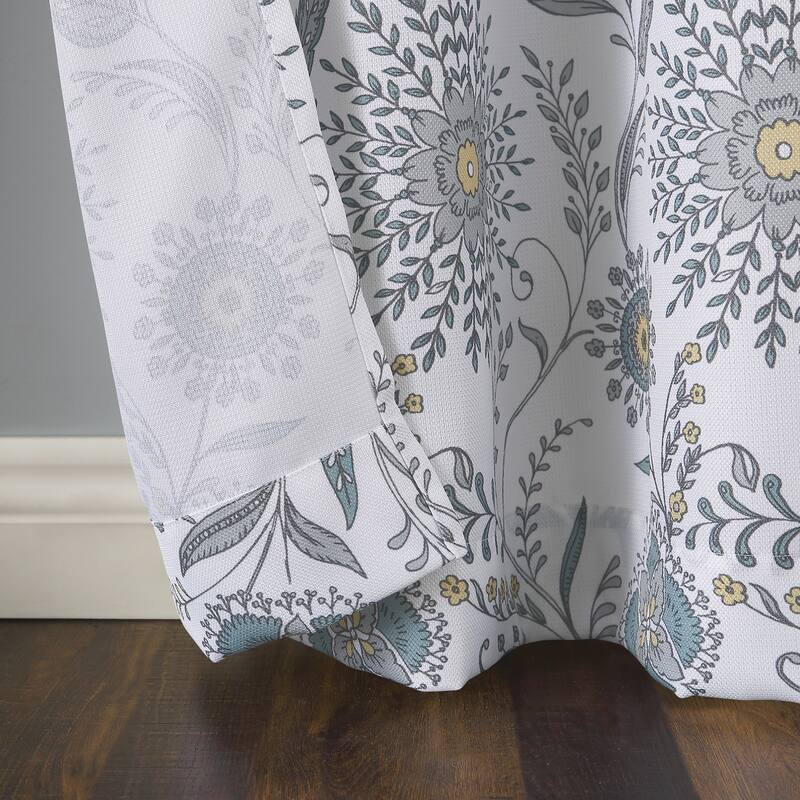 No. 918 Yuto Medallion Floral Grommet Curtain Panel, Single Panel