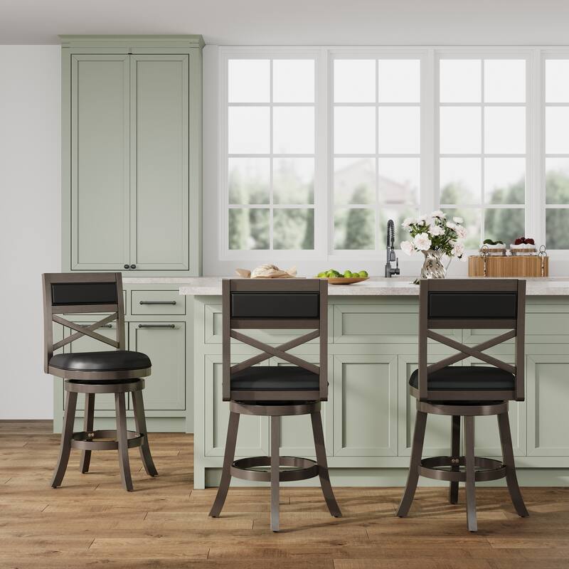 DTY Indoor Living Meeker X-Back Swivel Stool