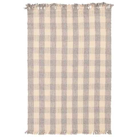 ECARPETGALLERY Hand Tufted Sienna Grey Wool Rug - 5'2 x 7'5