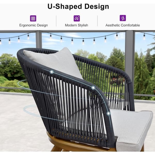 dimension image slide 2 of 6, PURPLE LEAF Outdoor patio Dining Set for Garden Deck Wicker Table and Chairs Set-7/9/11 Piece