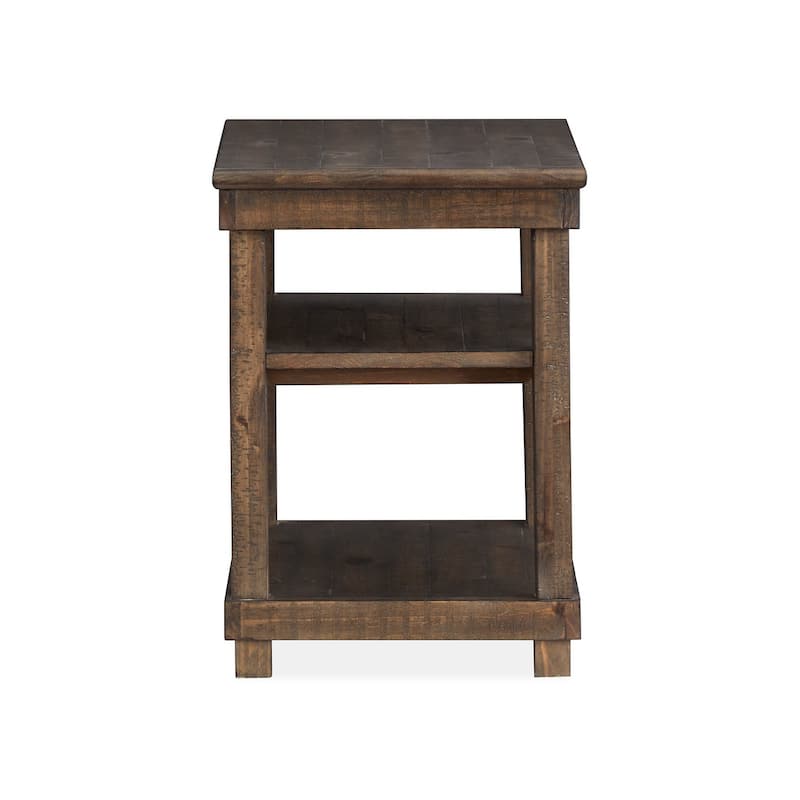 Magnussen Home Smithton Homestead Brown Chairside End Table - 18''W x 26''D x 25''H