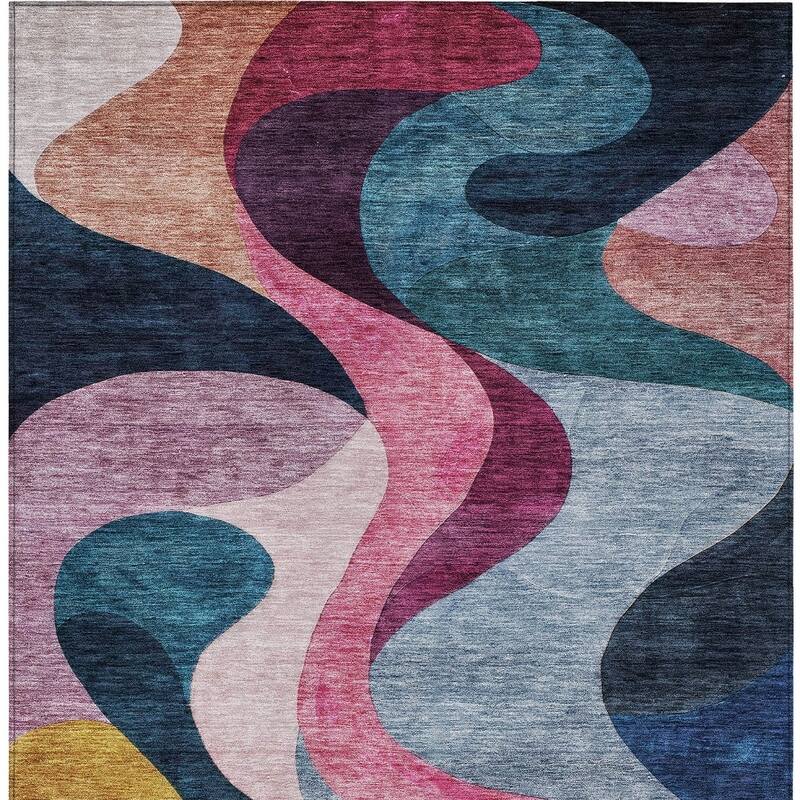 HomeRoots Abstract Transitional Rectangle Outdoor Rug