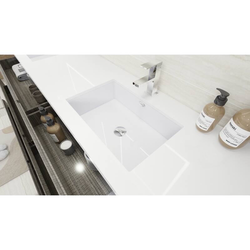 Aron 84'' Freestanding Vanity with Double Reinforced Acrylic Sink