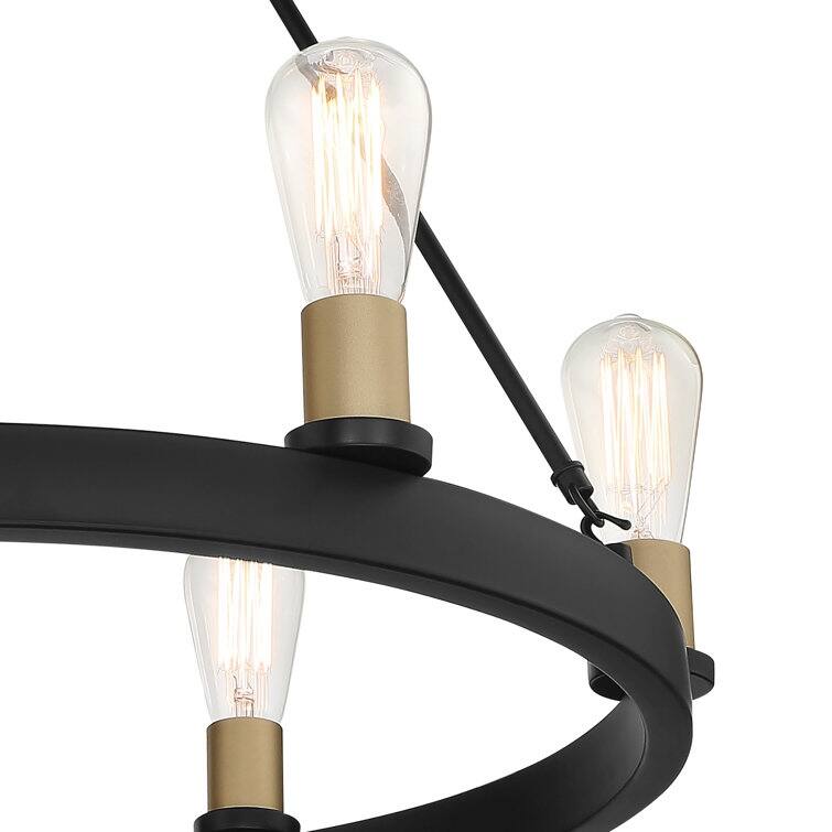 Acroma 6-light Candle Style Wagon Wheel Chandelier for dining room