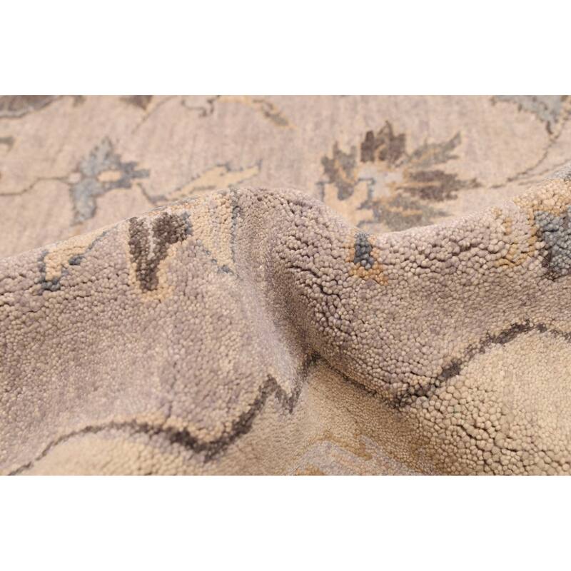 ECARPETGALLERY Hand-knotted Finest Agra Jaipur Grey Wool Rug - 9'6 x 13'0