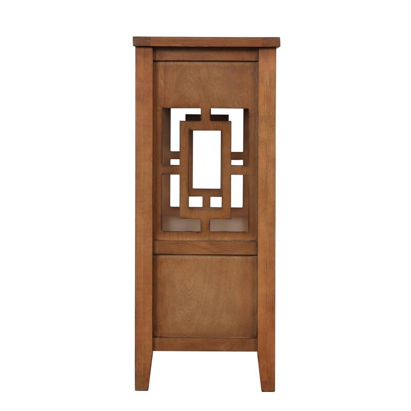36'' Pine Entryway Table Console Table with 4 Drawers & Open Shelf, Farmhouse Side Table Sofa Table for Entryway Living Room