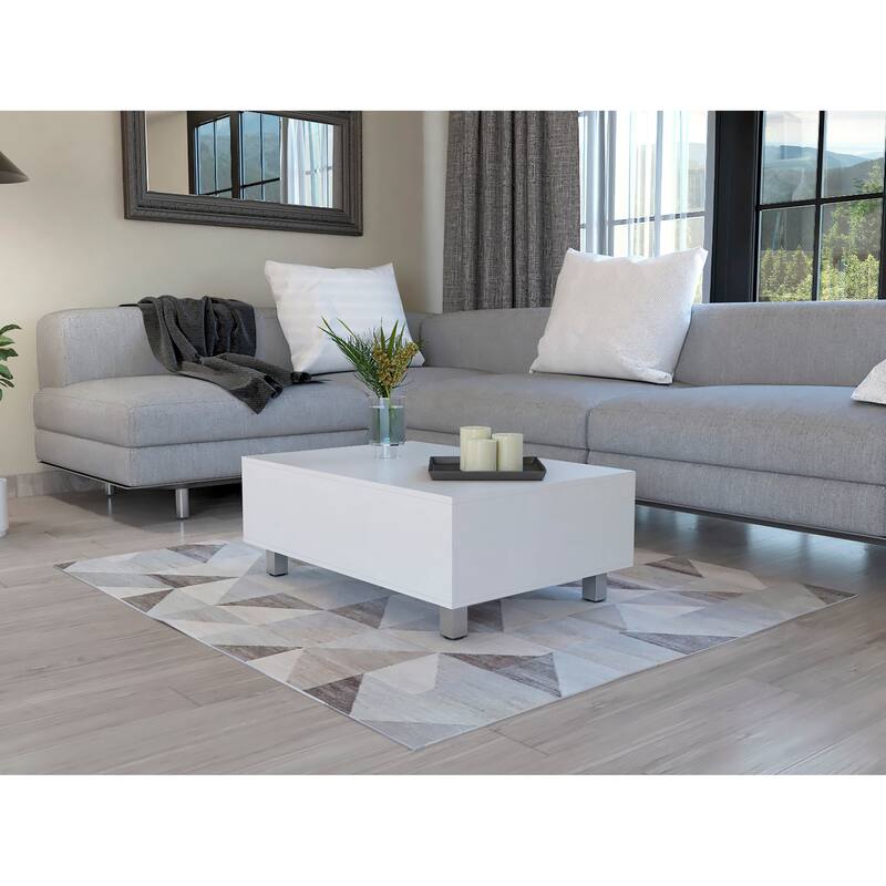 TUHOME Gambia Coffee Table with Lift Top, Concealed Storage and 4 Legs