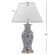 preview thumbnail 3 of 7, SAFAVIEH Lighting 29-inch Beijing Blue/ White Floral Urn Lamp (Set of 2) - 17"x17"x29"