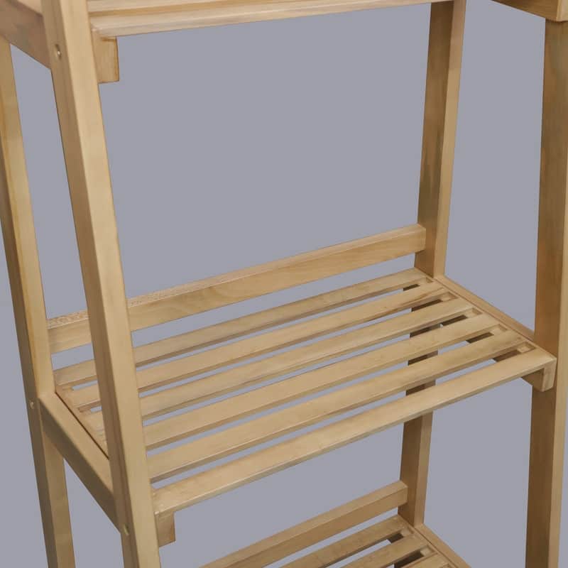 Woodhaven Slatted 3-Shelf Ladder Bookcase with Solid American Gumwood