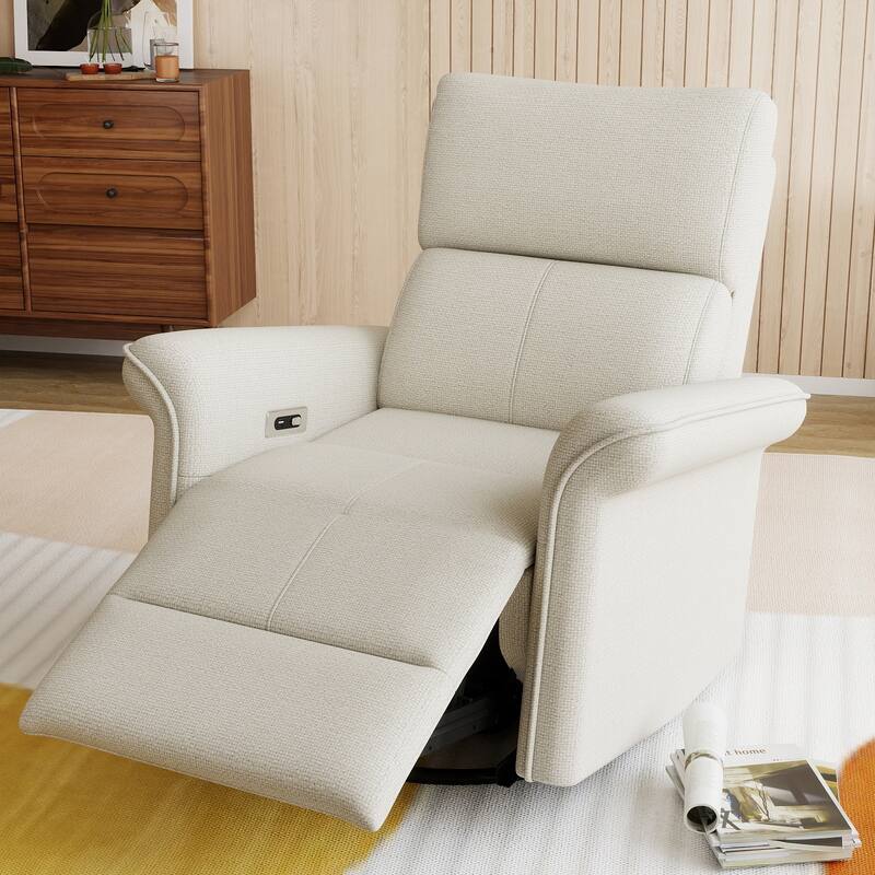 Power Swivel Rocker Recliner Chair for Adults,Rocking Glider Recliner for Small Spaces,Fabric Rocking Chair for Nursery