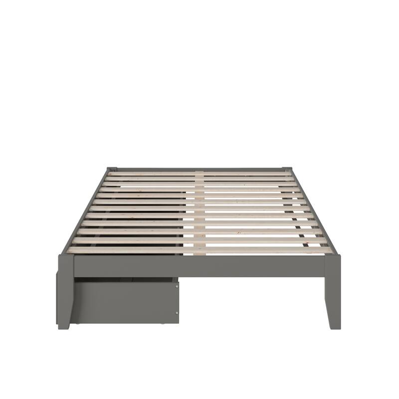 Full Bed with USB Charger & Drawers - Modern Grey Bedroom Furniture with Storage