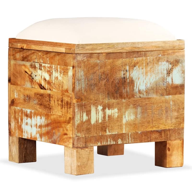 vidaXL Storage Bench Solid Reclaimed Wood 15.7"x15.7"x17.7"