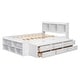 preview thumbnail 6 of 7, Full Size Platform Bed with Bookcase Headboard, Under Bed Storage Drawers and Bed End Storage Case, White