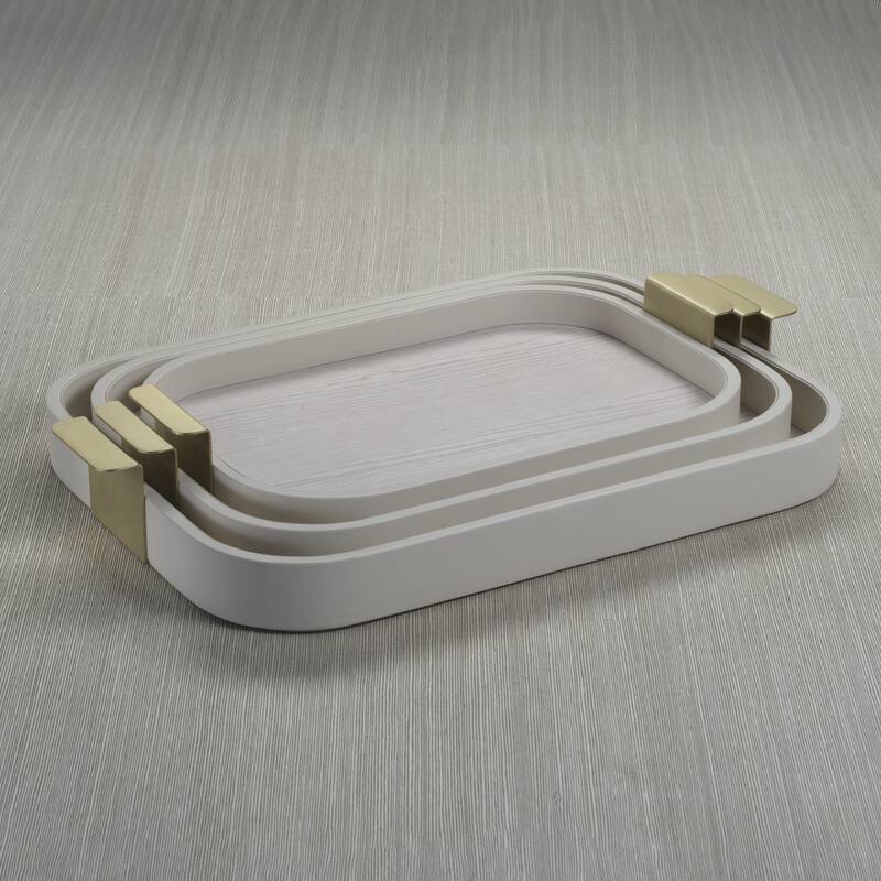 Córdoba Leather Tray with Metal Handles