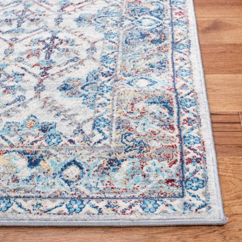 SAFAVIEH Brentwood Dile Oriental Damask Trellis Rug - Ivory/Blue - 5' 3" x 7' 6"