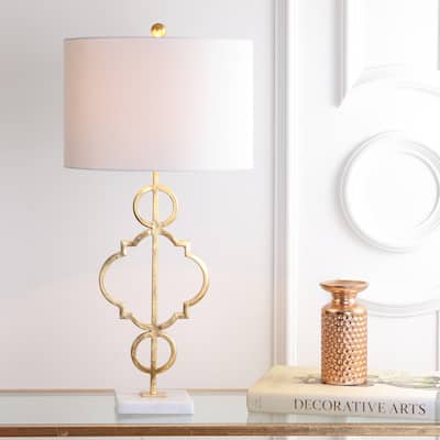 Honore 31" Metal LED Table Lamp, Gold Leaf by JONATHAN Y