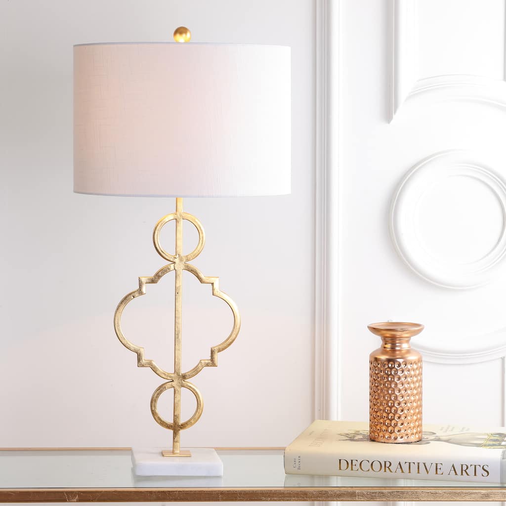 Honore 31" Metal LED Table Lamp, Gold Leaf by JONATHAN Y