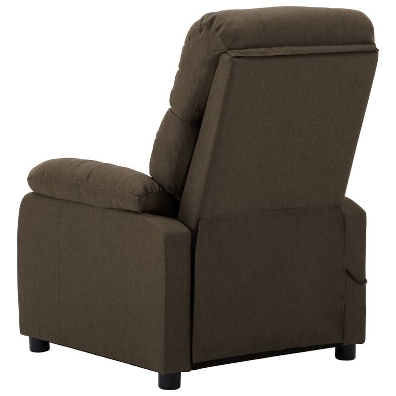 vidaXL Massage Recliner Brown Fabric - 28.7" x 35.4" x 39.4"