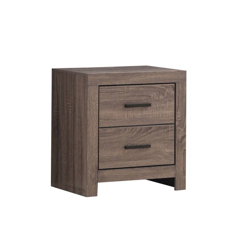 Brown 2 Drawer 21.75 in. W Nightstand with Sturdy Drawer Pulls
