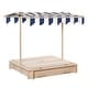 preview thumbnail 2 of 30, Outsunny Kids Sandbox with Cover, Outdoor Wooden Sandbox with Canopy - 41.75" x 41.75" x 47.75"