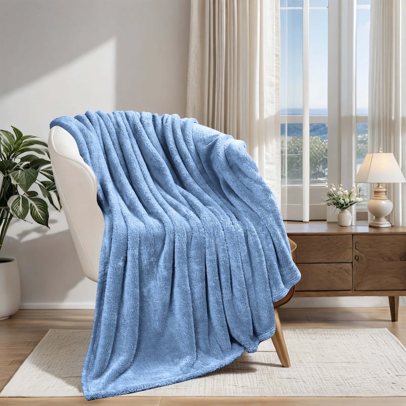 Superior Solid Fluffy Fleece Blanket, Plush and All Season