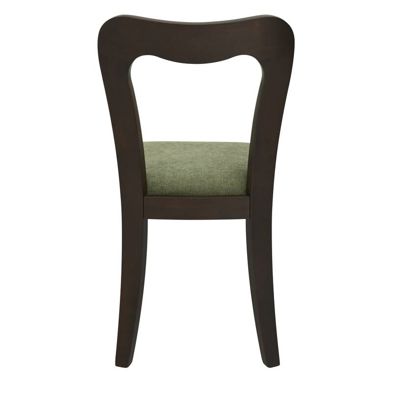 Dining Chairs Set of 2, Fabric Upholstered Dining Room Chairs Kitchen Side Chairs with Padded Seat and Open Back