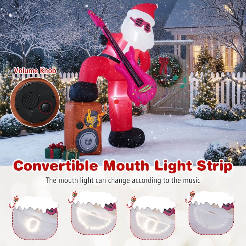Costway 8.4 ft Inflatable Santa Claus with Music, Sound-synced Light - as pic shows - See Details