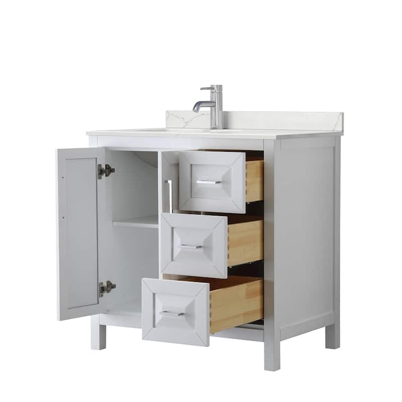 Wyndham Collection WCV252536S-QTZ-UNSMXX Daria 36" Free Standing