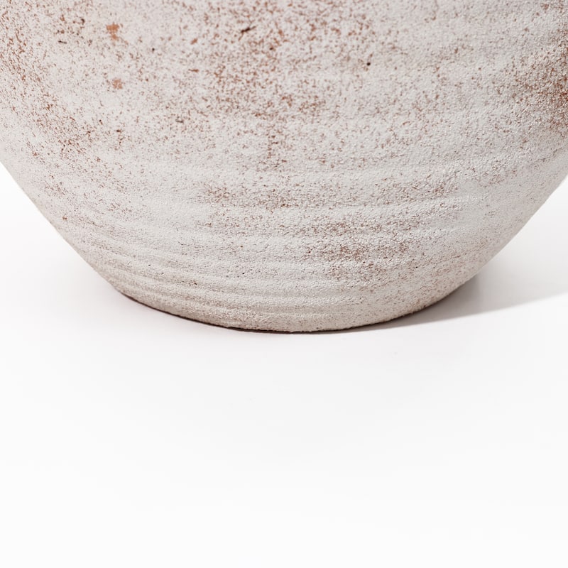 Marble Brown and White 12.4-Inch Tall Terracotta Vase