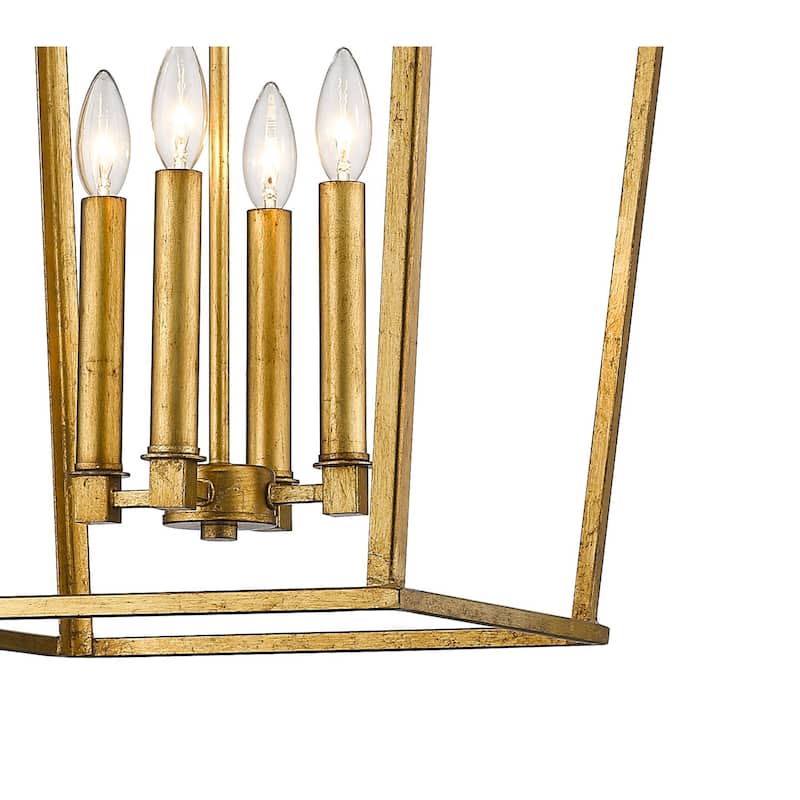 25" Large Rustic Antiqued Gold Open Geometric Lantern