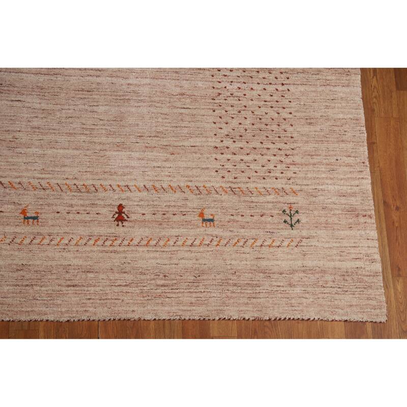 Hand Knotted Oriental 100% Wool Carpet Tribal Animal Pictorial Multi-Colored Gabbeh Area Rug - 11' 6'' X 8' 9''